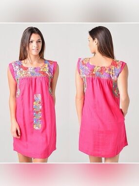 J Marie, The Marie Shift Dress in Pink, Medium resort summer vacation floral